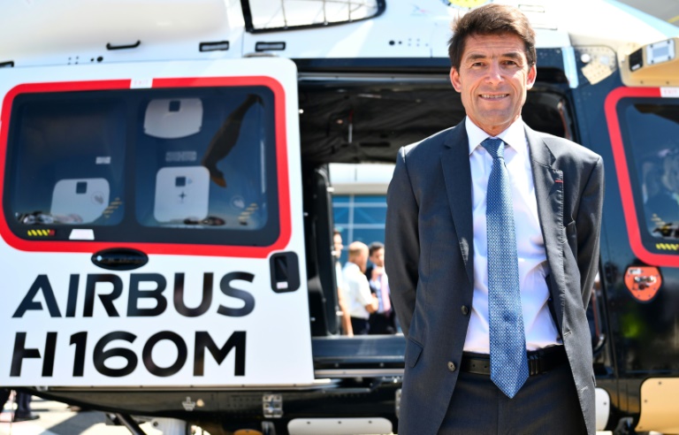 Bruno Even, directeur exécutif d'Airbus Helicopters à Marignane, dans le sud de la France, lors du début des vols d'essais de l'hélicoptère H160M Guépard, le 24 juillet 2025