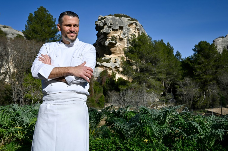 Le chef étoilé Glenn Viel aux Baux-de-Provence, le 29 janvier 2020