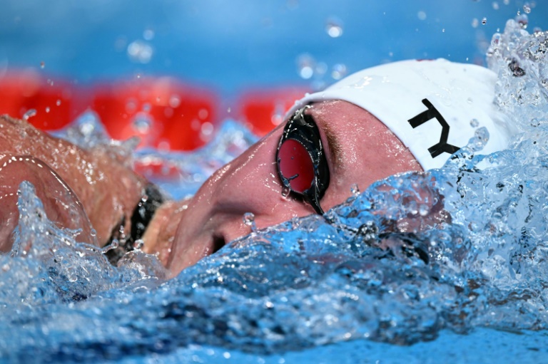 La Française Anastasiia Kirpichnikova lors de la finale du 1500 m nage libre, aux Championnats du monde à Singapour, le 29 juillet 2025