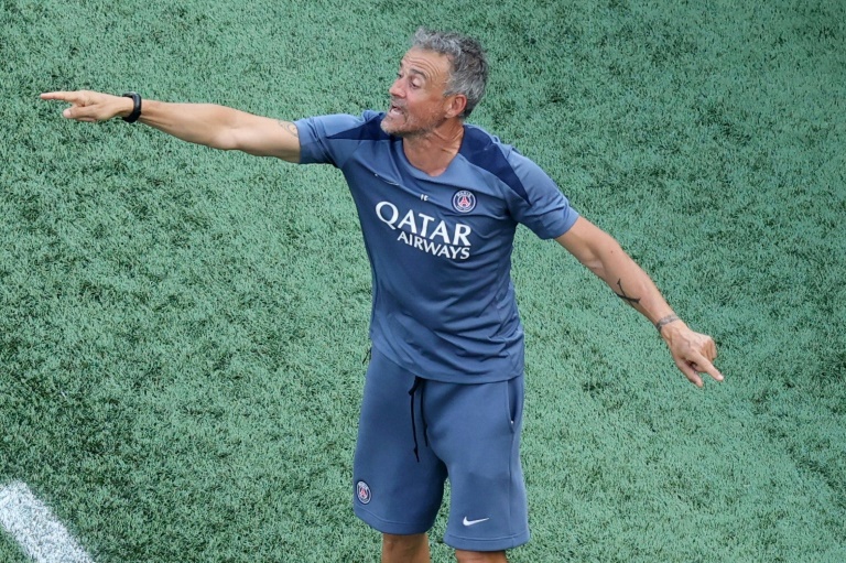 L'entraîneur du PSG Luis Enrique lors de la demi-finale du Mondial des clubs contre le Real Madrid, le 9 juillet 2025 à East Rutherford
