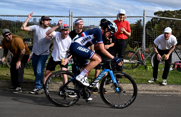 Aude Biannic lors des Mondiaux sur route à Wollongong, en Australie, le 24 septembre 2022