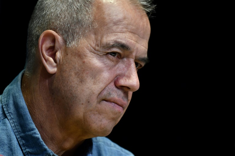 Vincent Lavenu face à la presse le 4 juillet 2019. Fondateur d'AG2R, le manager historique de l'équipe basée à Chambéry a été licencié au coeur de l'été 2024