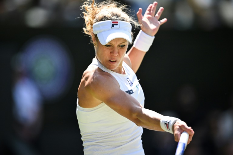L'Allemande Laura Siegemund en quarts de finale de Wimbledon le 8 juillet 2025 à Londres