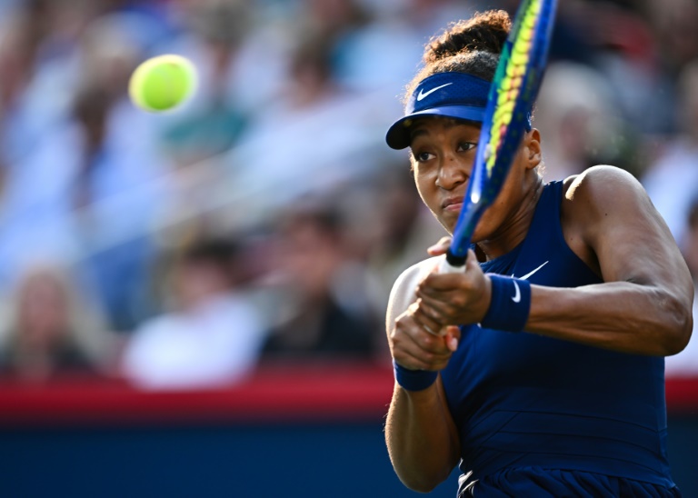 La Japonaise Naomi Osaka en finale de l'Open de tennis du Canada face à la Canadienne Victoria Mboko, le 7 août 2025 à Montréal