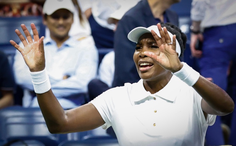Venus Williams face à Karolina Muchova au premier tour de l'US Open, le 25 août 2025 à New York