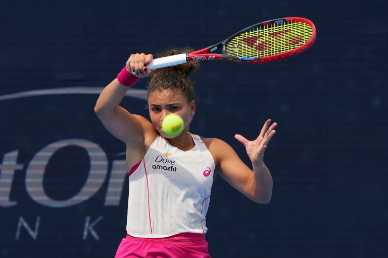 L'Italienne Jasmine Paolini lors de sa demi-finale contre la Russe Veronika Kudermetova au tournoi WTA 1000 de Cincinnati le 17 août 2025
