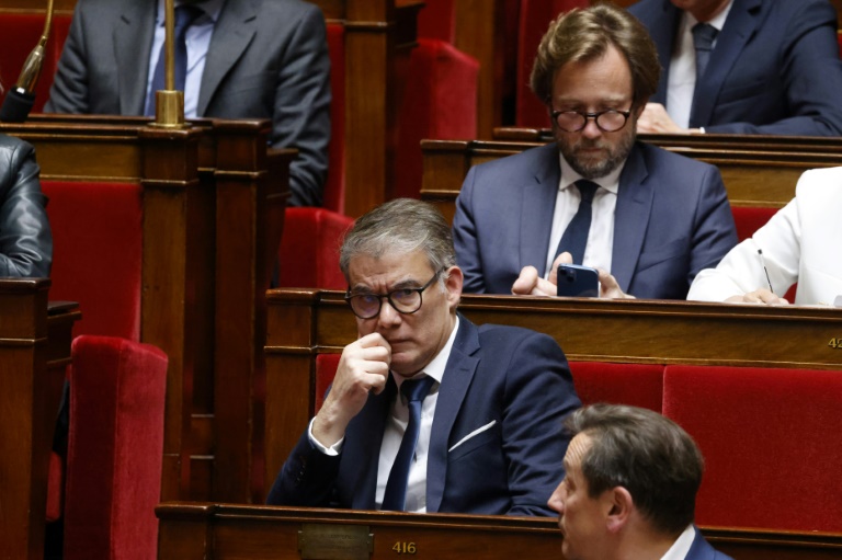 Le patron du PS Olivier Faure, le 29 avril 2025 à l'Assemblée