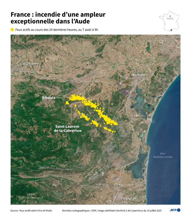 France : incendie d'une ampleur exceptionnelle dans l'Aude