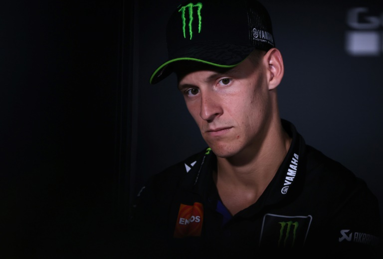 Le pilote français de Yamaha, Fabio Quartararo, lors d'une conférence de presse avant le Grand Prix d'Aragon à Alcaniz (Espagne) le 5 juin 2025