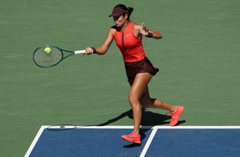 La Britannique Emma Raducanu au deuxième tour de l'US Open contre l'Indonésienne Janice Tjen le 27 août 2025 à New York