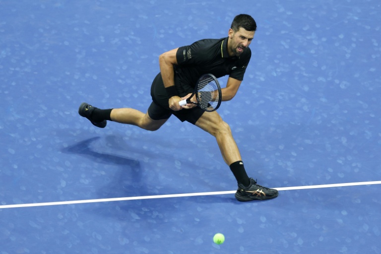 Novak Djokovic au 3e tour de l'US Open contre Cameron Norrie à New York le 29 août 2025.