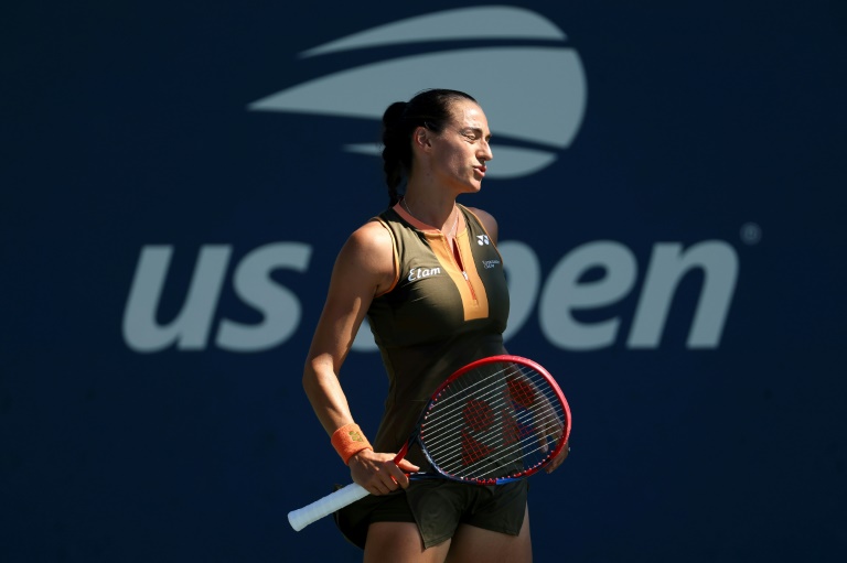 Caroline Garcia lors du dernier match de sa carrière, face à Kamilla Rakhimova, au premier tour de l'US Open, le 25 août 2025