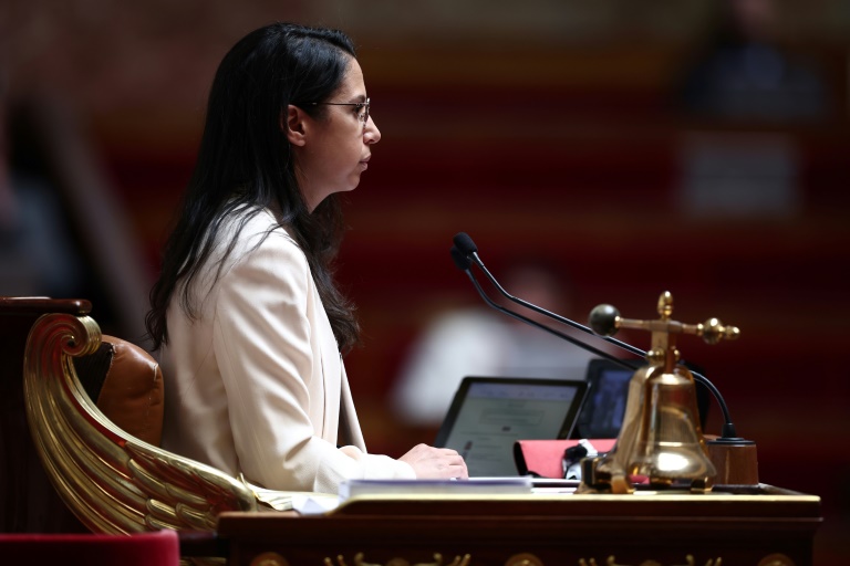 La vice-présidente de l'Assemblée nationale, Naïma Moutchou, le 8 juillet 2025 à l'Assemblée nationale, à Paris