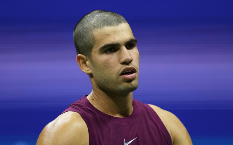 Carlos Alcaraz face à Reilly Opelka, lors du premier tour de l'US Open, le 25 août 2025 à New York
