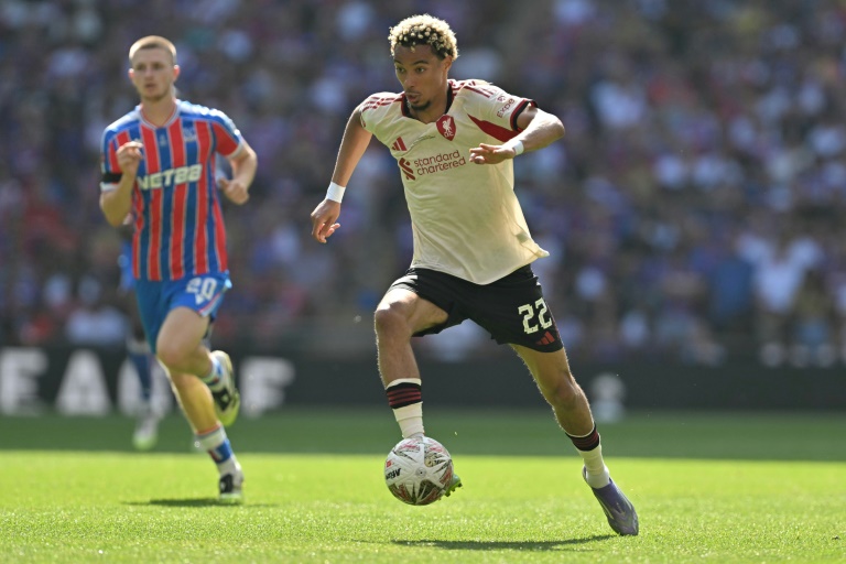 La recrue française de Liverpool, Hugo Ekitike, lors du Community Shield face à Crystal Palace à Wembley, le 10 août 2025.