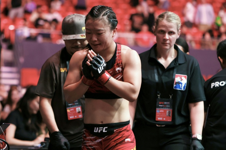 Shi Ming après sa défaite contre Bruna Brasil, le 22 août à Shanghai.
