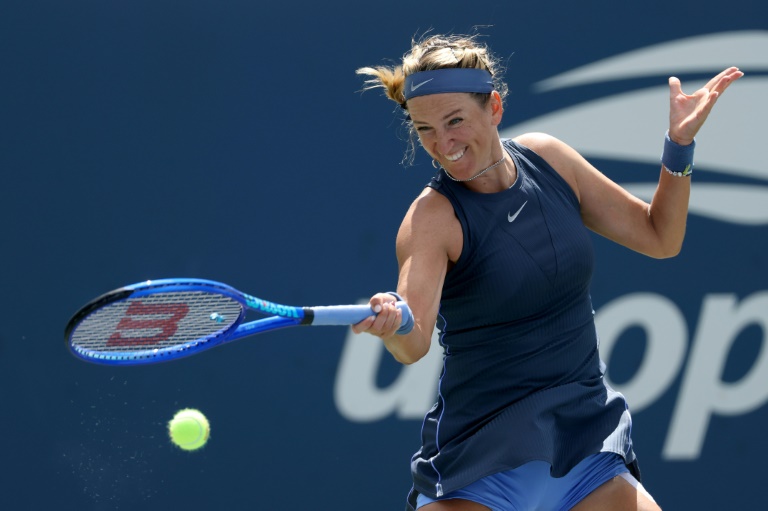 La Bélarusse Victoria Azarenka au deuxième tour de l'US Open le 27 août 2025 à New York