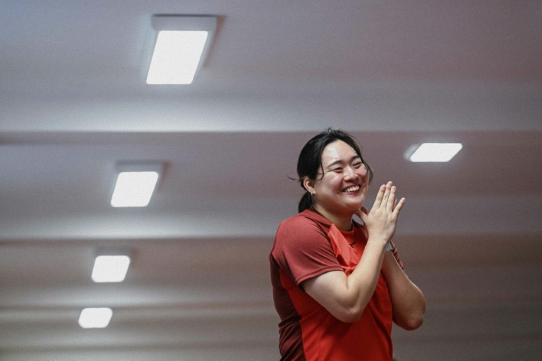 La médaillée d'or olympique en javelot, Haruka Kitaguchi, lors d'une séance d'entraînement dans la ville tchèque de Domazlice, le 14 août 2025