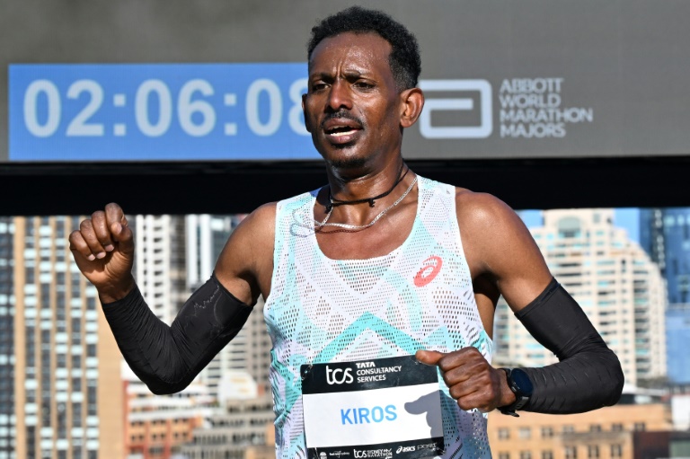 Le coureur éthiopien Hailemaryam Kiros, vainqueur du marathon de Sydney, le 31 août 2025