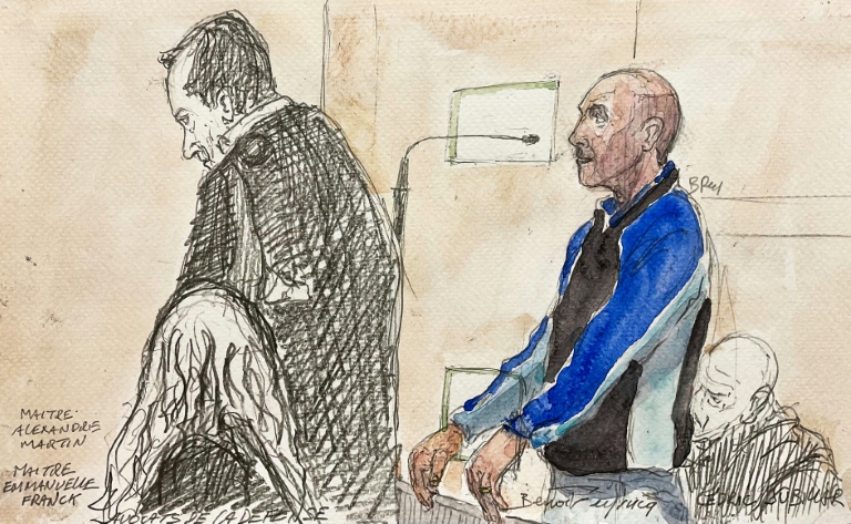 Croquis d'audience montrant Cédric Jubillar à son procès à la cour d'assises du Tarn, à Albi, le 22 septembre 2025
