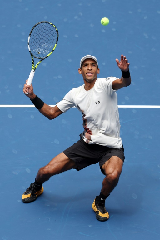 Le Canadien Felix Auger-Aliassime en huitièmes de finale de l'US Open contre le Russe Andrey Rublev le 1er septembre 2025 à New York