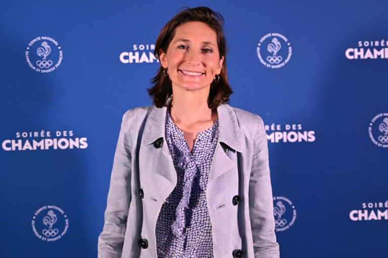 La présidente du Comité national olympique et sportif français, Amélie Oudéa-Castéra, participe à une Soirée des Champions, à Paris, le 23 juin 2025