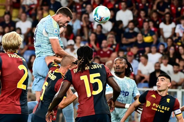L'attaquant serbe de la Juventus Dusan Vlahovic a offert la victoire à son équipe en marquant sur la pelouse du Genoa (1-0), au stade Ferraris, le 31 août 2025.
