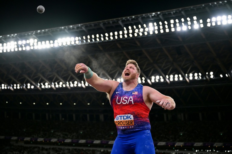 Ryan Crouser lors du concours de lancer du poids des Mondiaux de Tokyo, le 13 septembre 2025