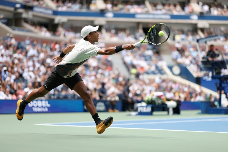 Le Canadien Felix Auger-Aliassime en huitièmes de finale de l'US Open contre le Russe Andrey Rublev le 1er septembre 2025 à New York