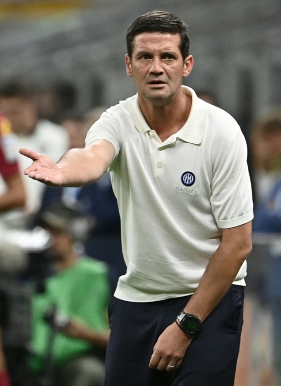 L'entraîneur de l'Inter Milan Cristian Chivu durant le match du Championnat d'Italie perdu 2 à 1 contre l'Udinese le 31 août 2025 à San Siro