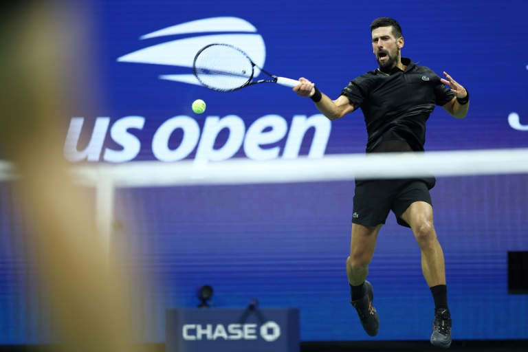 Novak Djokovic en quarts de finale de l'US Open contre Taylor Fritz, le 2 septembre 2025 à New York.