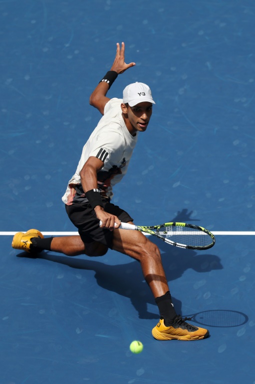 Le Canadien Felix Auger-Aliassime en huitièmes de finale de l'US Open contre le Russe Andrey Rublev le 1er septembre 2025 à New York