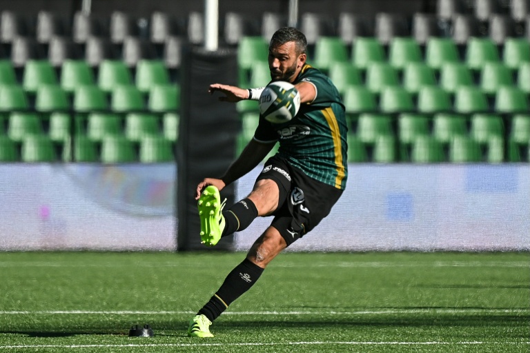 L'ouvreur et buteur de Montauban Jérôme Bosviel lors du match de Top 14 contre Montpellier, samedi 27 septembre 2025 au stade Sapiac