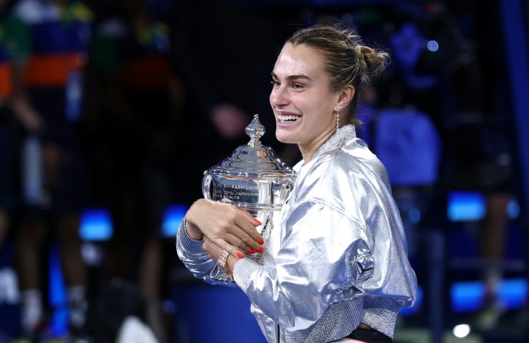 Aryna Sabalenka après sa victoire en finale de l'US Open, le 6 septembre 2025 à New York.