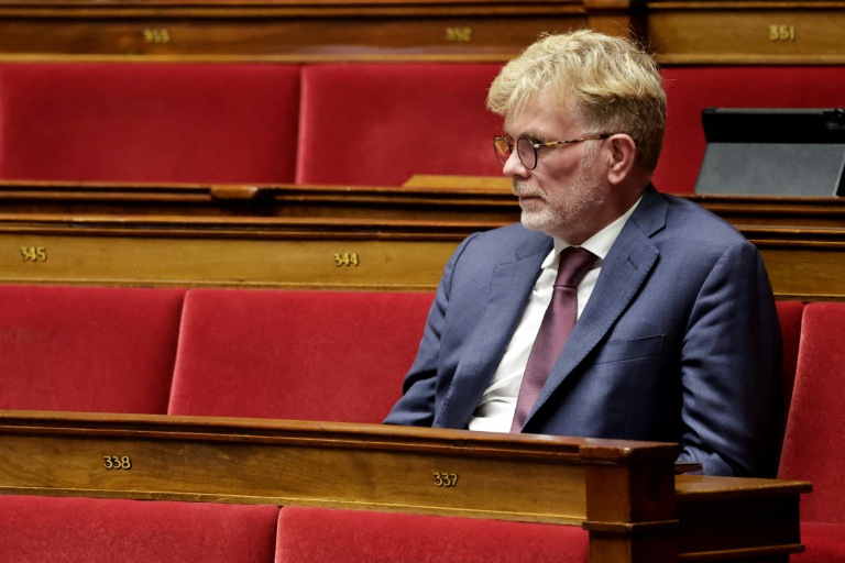Le président des députés MoDem Marc Fesneau à l'Assemblée nationale le 27 octobre 2025 à Paris