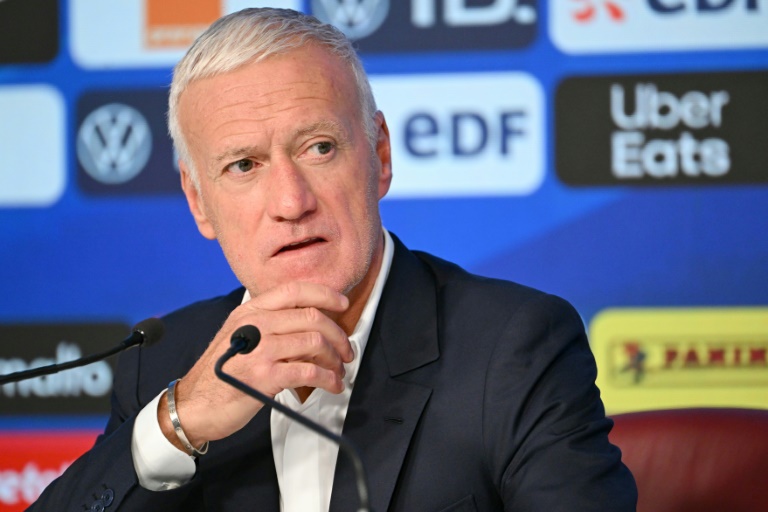 Le patron des Bleus Didier Deschamps lors d'un point presse à l'occasion de l'annonce de sa sélection, le 2 octobre 2025 à Paris