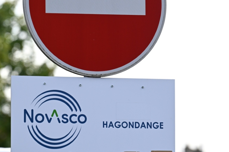 Le logo de NovAsco, le 4 septembre 2025 à Hagondange (nord-est de la France)