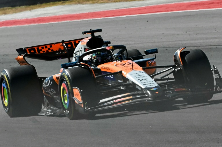 La McLaren pilotée par l'Australien Oscar Piastri au GP des Etats-Unis de F1 le 25 octobre 2025 à Austin (Texas)