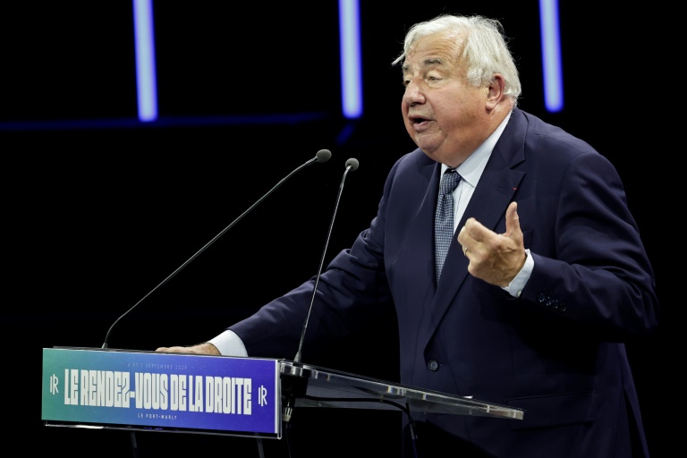 Le président du Sénat, le LR Gérard Larcher, lors d'un discours au Port-Marly (Yvelines), le 6 septembre 2025