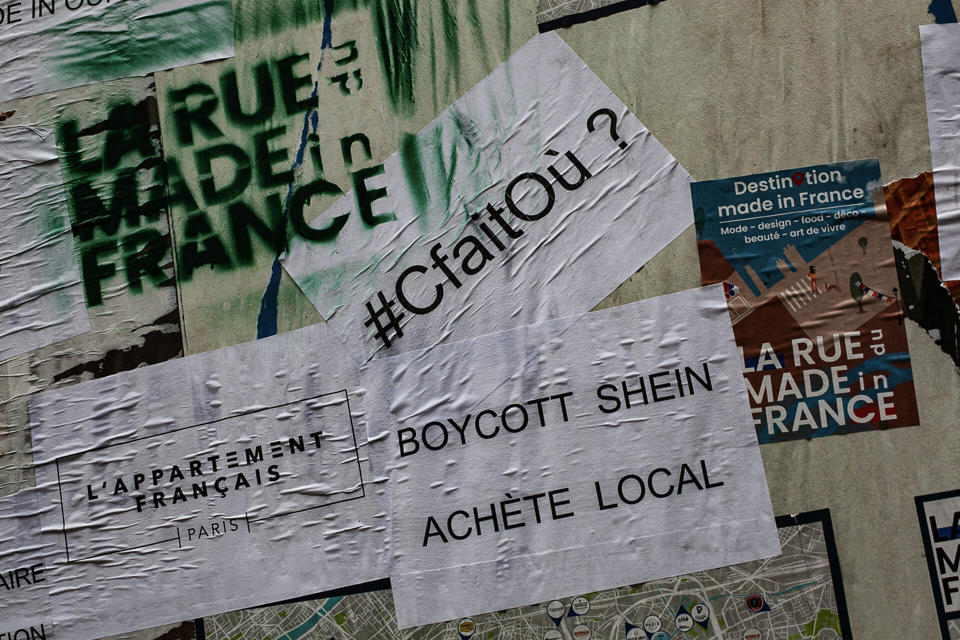 Affiche s'opposant à l'implantation de Shein au BHV du Marais