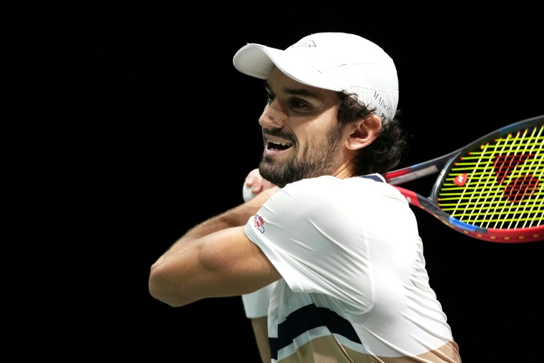 Le Monégasque Valentin Vacherot au 2e tour du Masters 1000 de Paris contre le Français Arthur Rinderknech le 29 octobre 2025 à La Défense Arena à Nanterre