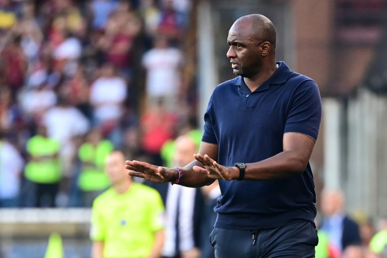 Patrick Vieira durant le match de Championnat d'Italie de son équipe et de la Juventus Turin, le 31 août 2025 à Gênes