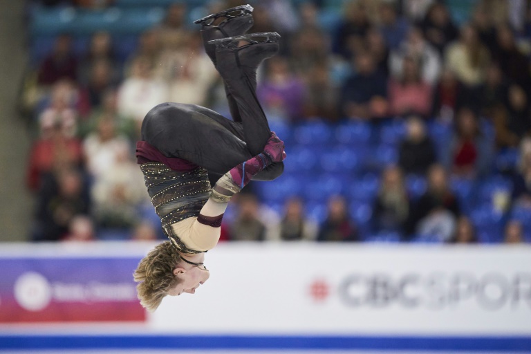 L'Américain Ilia Malinin lors de son programme court au Skate Canada, le 1er novembre 2025 à Saskatoon