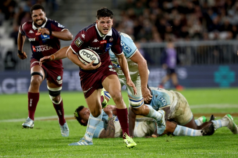 Nicolas Depoortere (C) lors du match de Top 14 entre Bordeaux-Bègles et Bayonne, le 25 octobre 2025 à Bordeaux