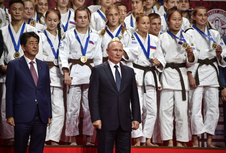 Le président russe Vladimir Putin fait un discours à l'occasion d'un tournoi international de judo, le 5 septembre 2019 à Vladivostok