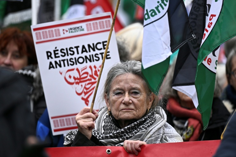 Manifestation en soutien aux Palestiniens de la bande de Gaza, le 29 novembre 2025 à Paris