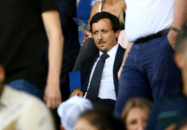 Le président de l'Olympique de Marseille Pablo Longoria lors du déplacement de son équipe à Auxerre, le 3 septembre 2022