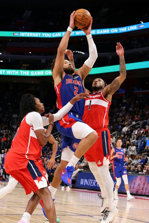 Cade Cunningham (c) lors du match NBA des Detroit Pistons contre les Washington Wizards, le 10 novembre 2025 à Détroit