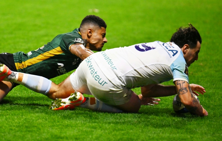 Baptiste Germain marque un essai pour Bayonne le 1er novembre 2025