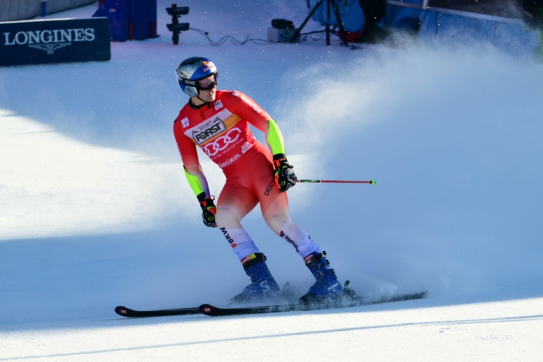 Le Suisse Marco Odermatt après la deuxième manche du slalom géant d'Alta Badia (Italie) le 21 décembre 2025